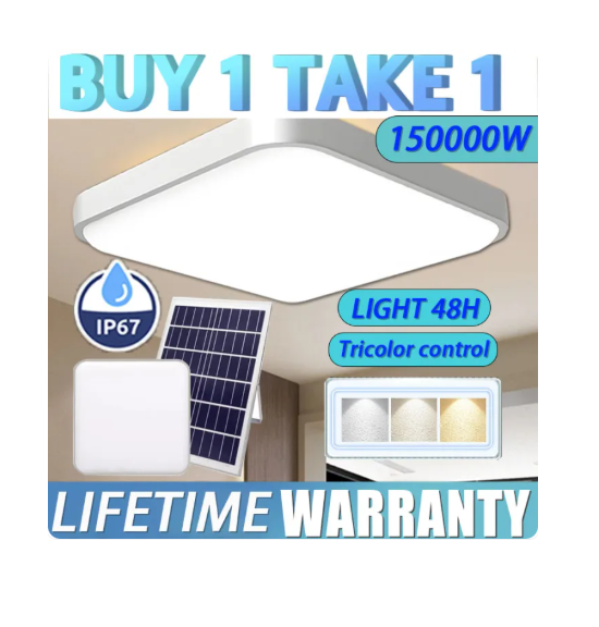 52% OFF Solar Ceiling Light Solar Light outdoor waterproof 8000W 3 colors solar light indoor light