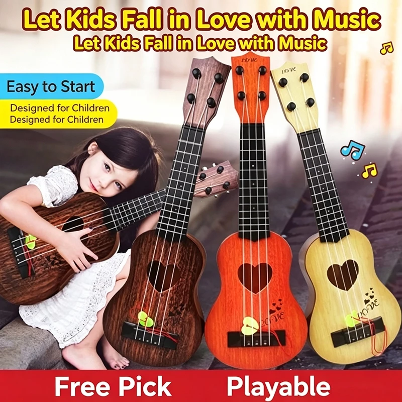 51% OFF Mini Ukulele Wooden Musical Instrument Beginner String Guitar Model Collection