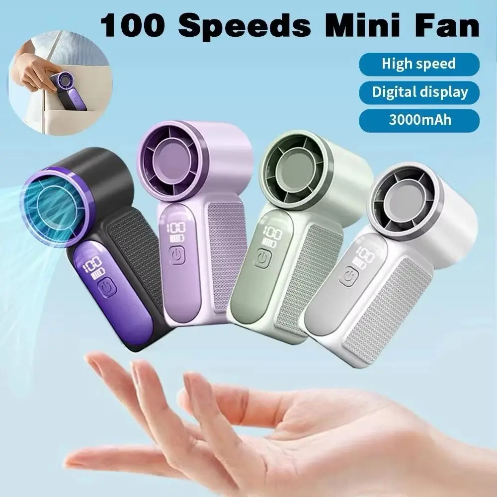 26% OFF Portable Turbo Mini pocket Fan High Speed 3000mAh Rechargeable Fan 18000RPM Pocket Fan 100Speed Wind