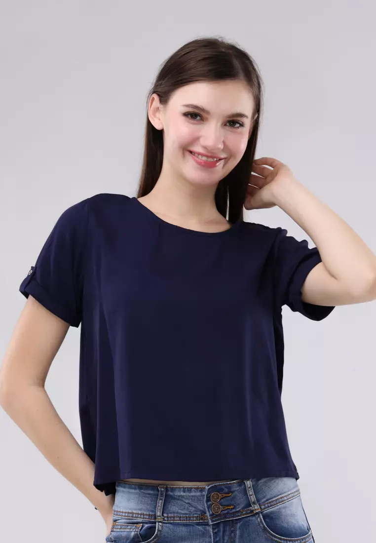 76% OFF Crissa Single Twill Woven Short Sleeves Blouse