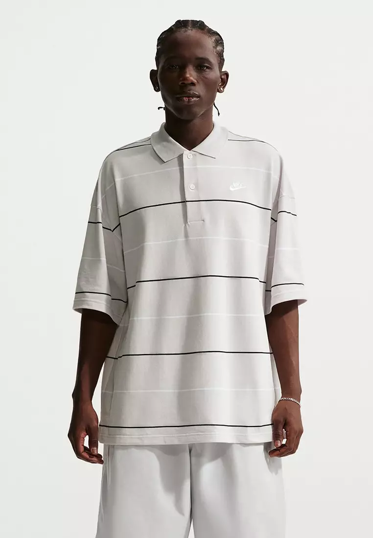 53% OFF Sportswear Club Oversized Striped Polo Shirt