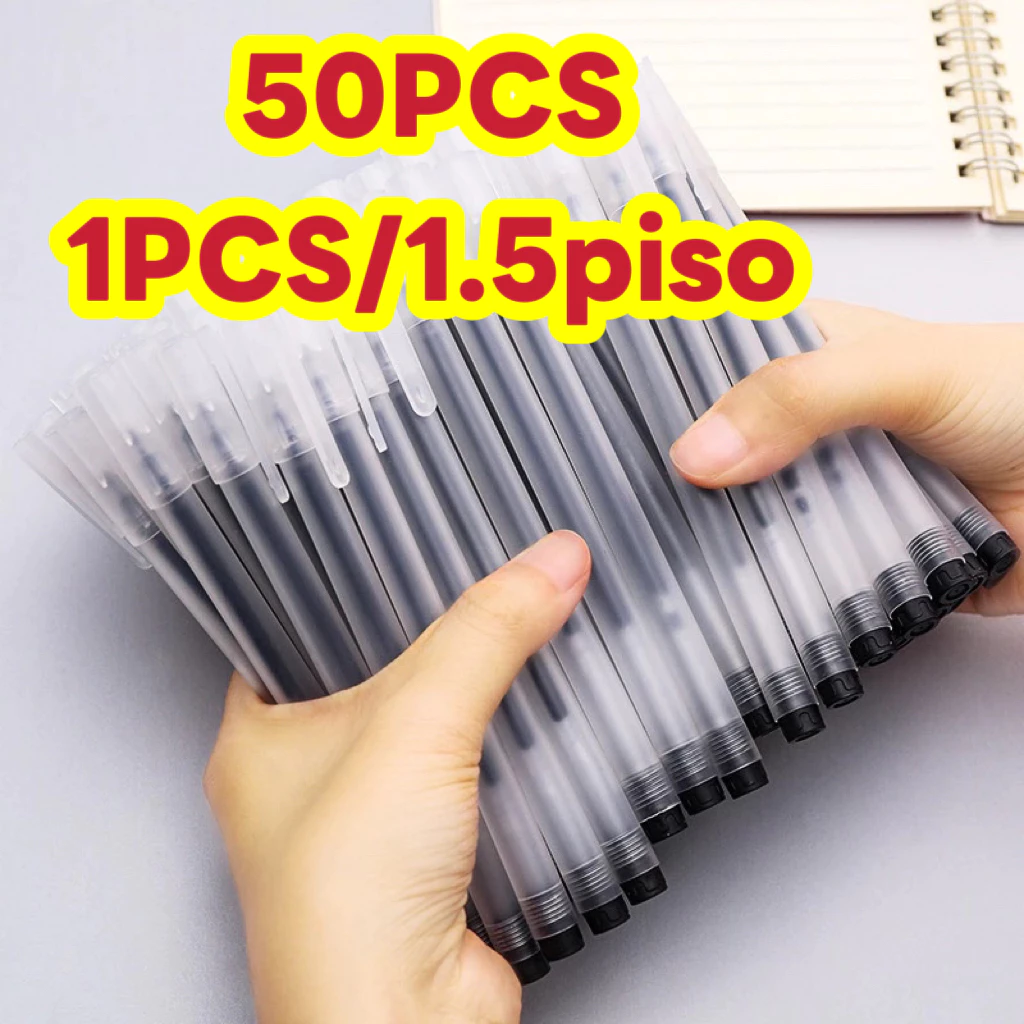 11% OFF ballpen set muji style Gel Pens Black 50pcs Ball Pen with Refills 0.5mm sign pen