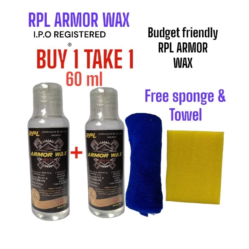 37% OFF ARMOR WAX 60ML BUY 1 TAKE 1 free sponge and microfiber towel