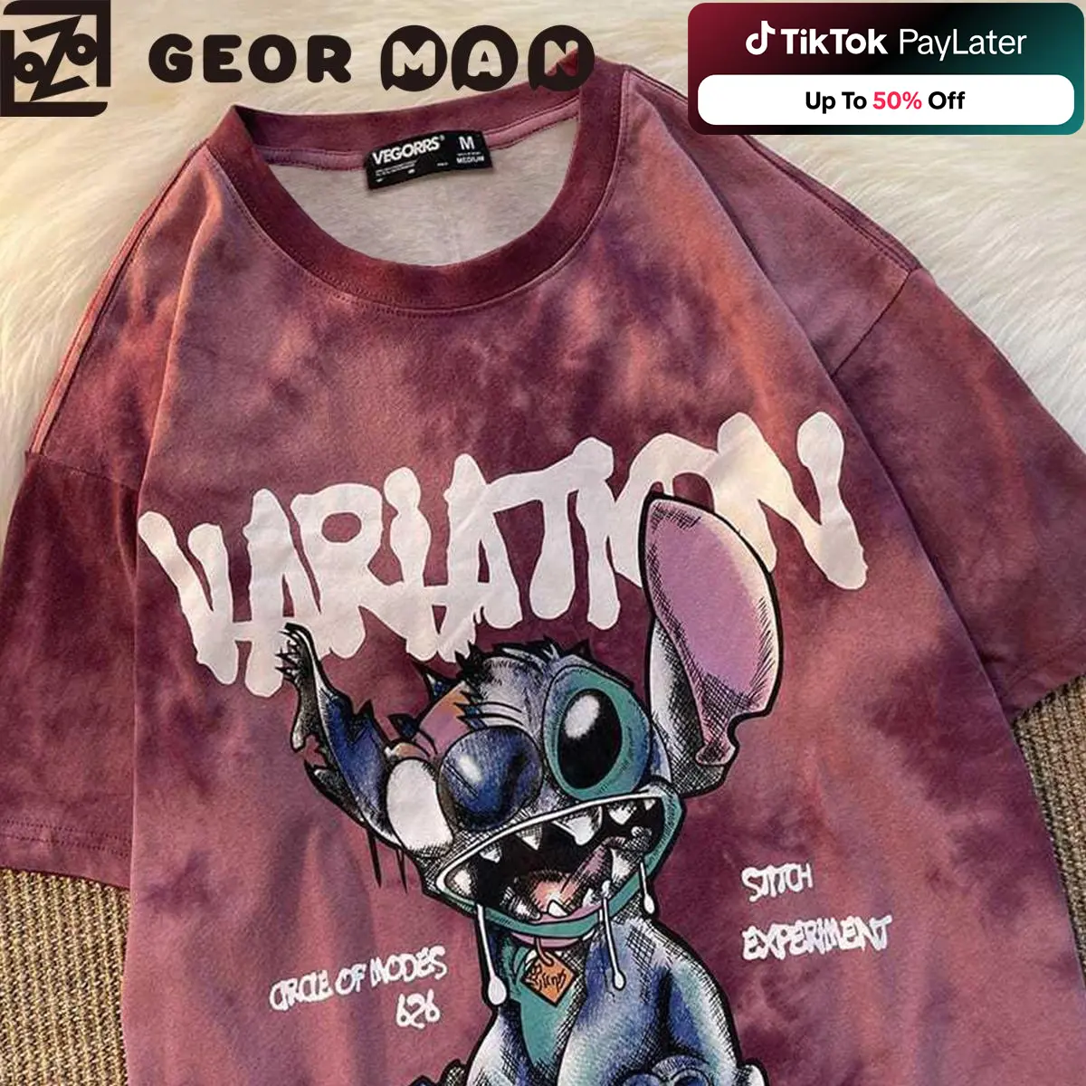 78% OFF Mall Oversized round neck unisex t-shirt with print and unicorn print Korean street fashion men's t-shirts men's cotton tops streetwear tropical casual humanized short sleeve round neck lightweight design Menswear Lingerie Baggy Loose