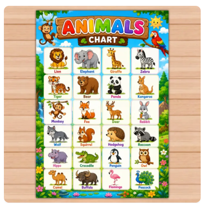 20% OFF Educational Learning Charts for Kids Photo Glossy Film Laminated HD Print Alphabet Solar System Parts of Body Numbers Shapes Animals