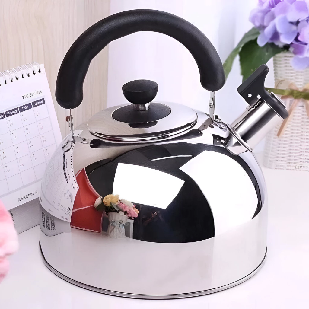 34% OFF 3L/5L Whistling Tea Kettle Stainless Steel Flat Stove Top Teapot