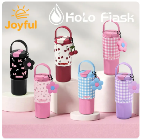 64% OFF Joyful Tumbler Hot and 750ml Cold with Straw Coffee Mug Vacuum Insulated Stainless Steel Water Bottle Gift