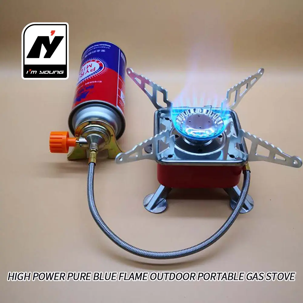 43% OFF Camping Stove Powered With Pipe Red Portable Card Type Portable Folding Gas Stove Butane Picnic Stove