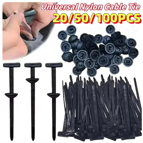 66% OFF 20/50/100PCS Universal Nylon Emergency Repair Zip Ties Buckle Pin and Button Zip Ties Self-Locking Fixed Cables Zip Tie Wire Fastening Straps