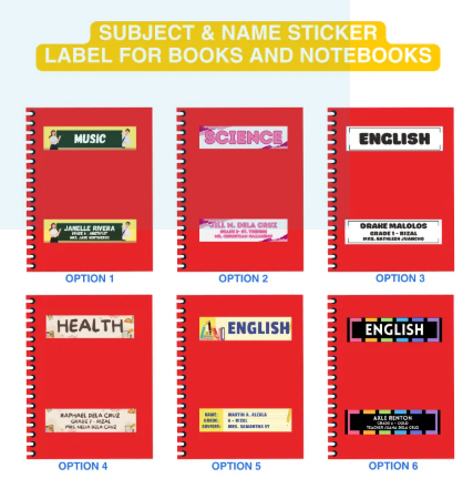 44% OFF Subject and Name Sticker Label for Gradeschool K to 12 | Waterproof | High Quality Label | Waterproof - With layout options