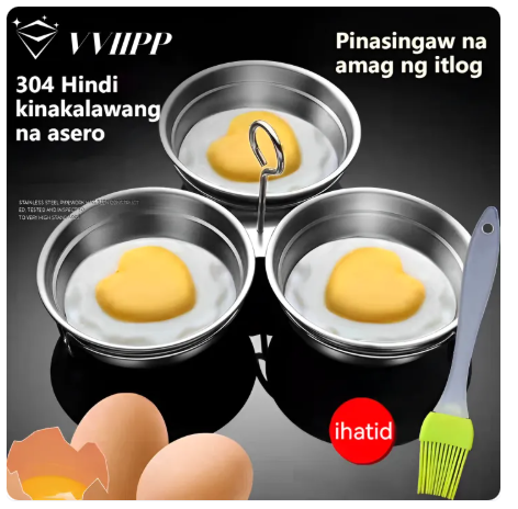 52% OFF 【Local Shipping】304 Stainless Steel Household 3-in-1 Egg Steamer Model Round Boiled Egg Kitchen Utensils with Gift