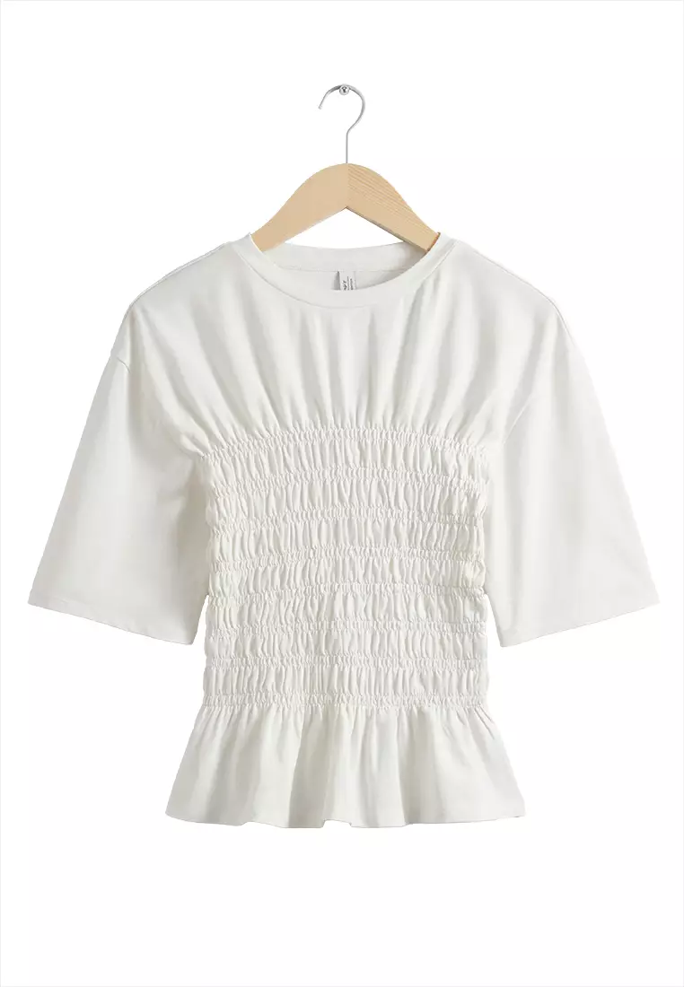 60% OFF & Other Stories Smocked Crewneck Top