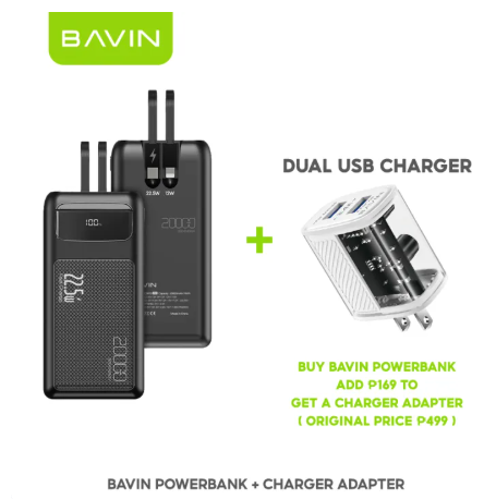 72% OFF BAVIN PC008 Pro 10000mAh / PC007 Pro 20000mAh 22.5W Fast Charging Powerbank w/ LED Display & Built-in Type-C & iPh Cable