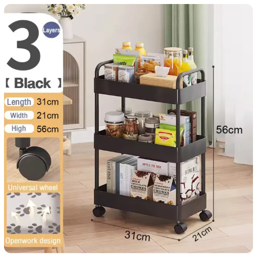 71% OFF COD🔥3/4/5Layers Bathroom Trolley Cart Organizer Kitchen Shelf Rack Shelf Storage Rack With Wheel#XTC#XTC05