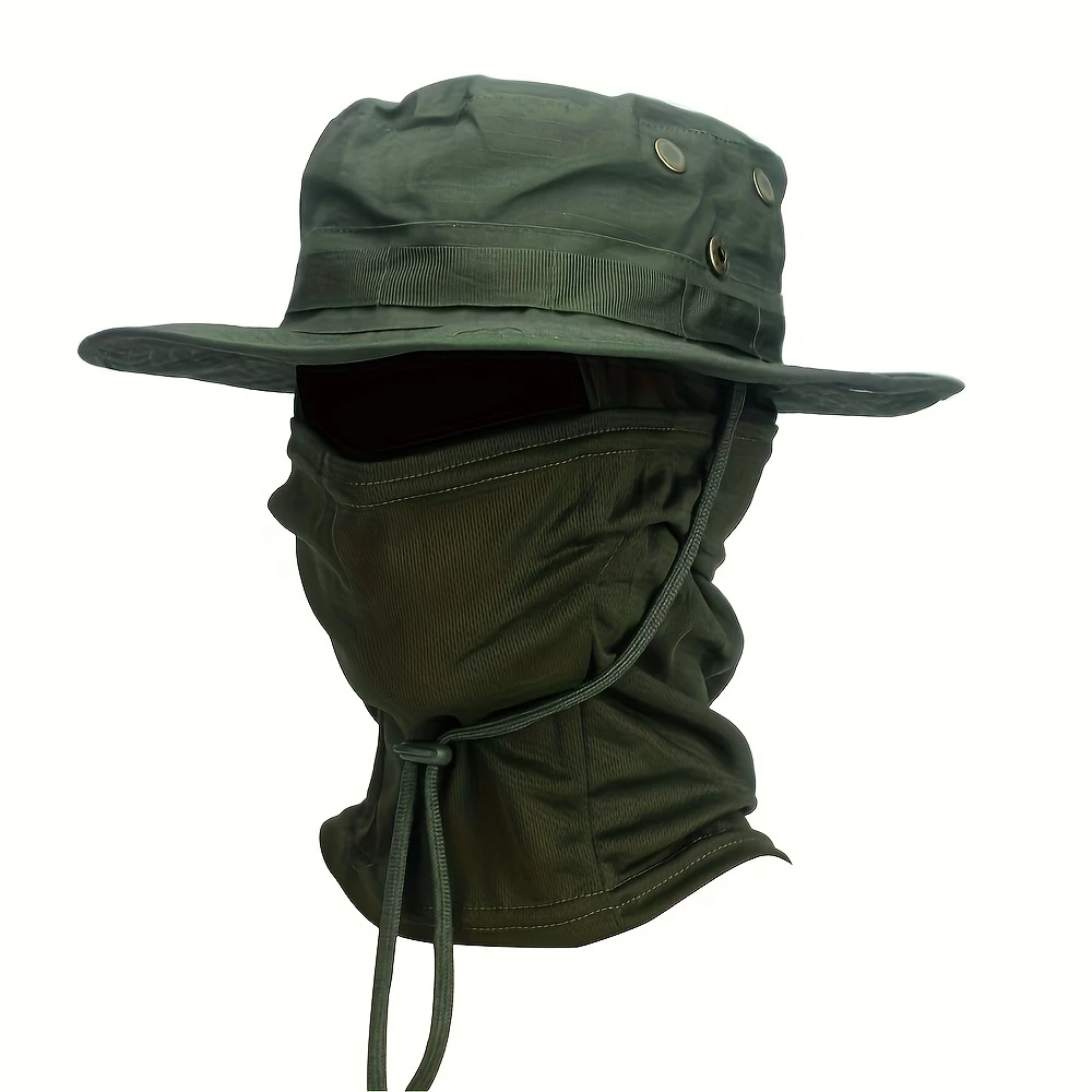 50% OFF UNI ACE Camo Outdoor Hat & Face Cover Set – UV Protection Sun Cap with Breathable Neck Gaiter