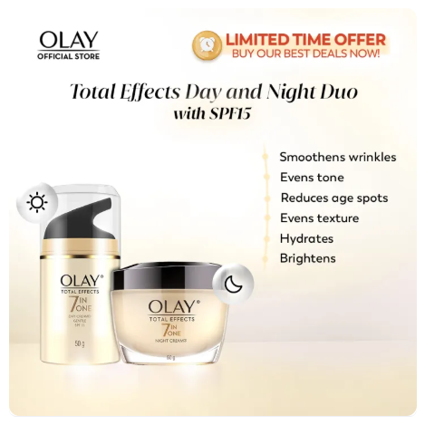 36% OFF Olay Total Effects Niacinamide Anti Aging Day Cream Moisturizer Normal with SPF 15 & Night Cream Skincare 50g + 50g