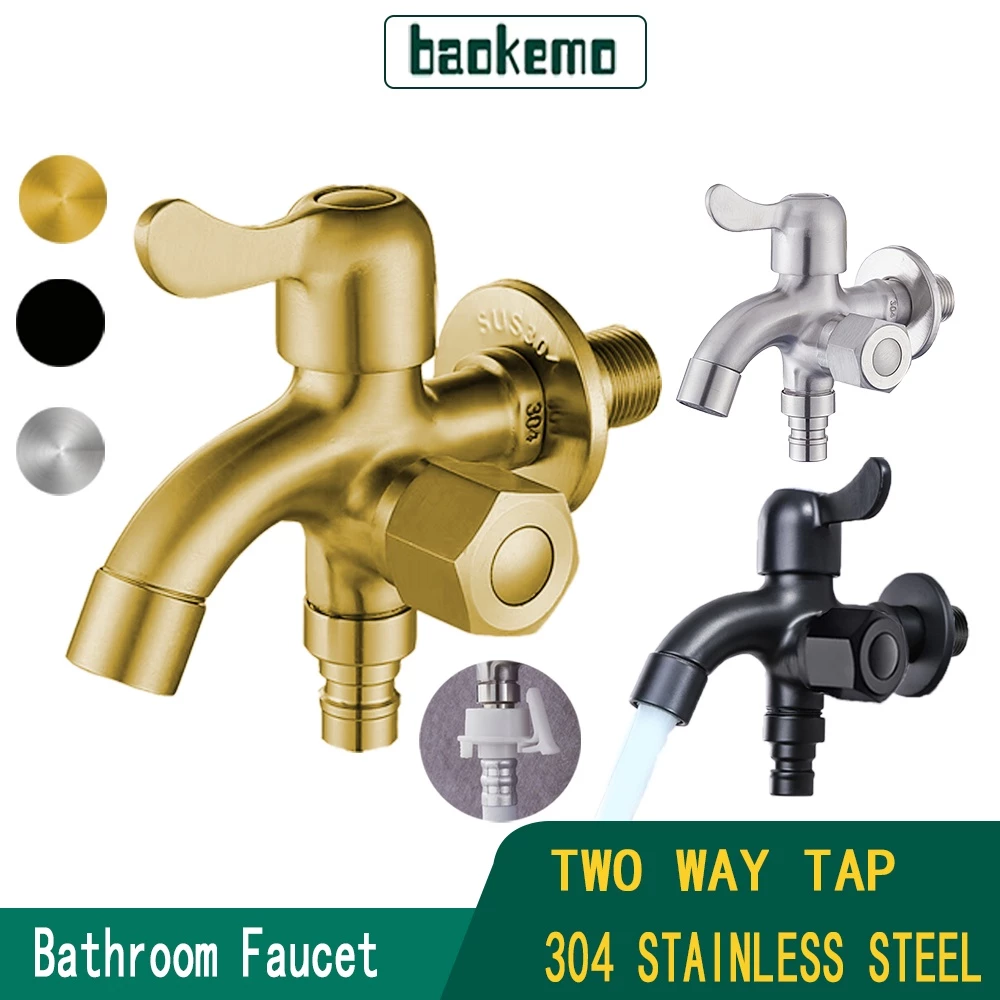 50% OFF Baokemo Bathroom Faucet Stainless Steel Double Control Outlet