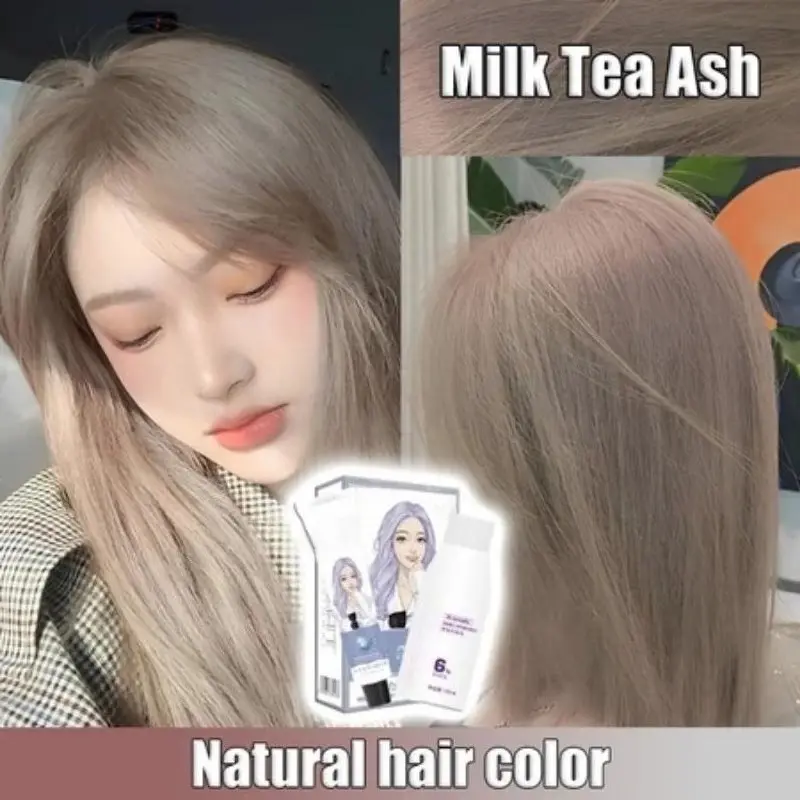 50% OFF Milk Tea Ash Hair Color (100ml Hair Dye+100ml Oxidant) / Hair Dye Mild Without Hurting The Hair