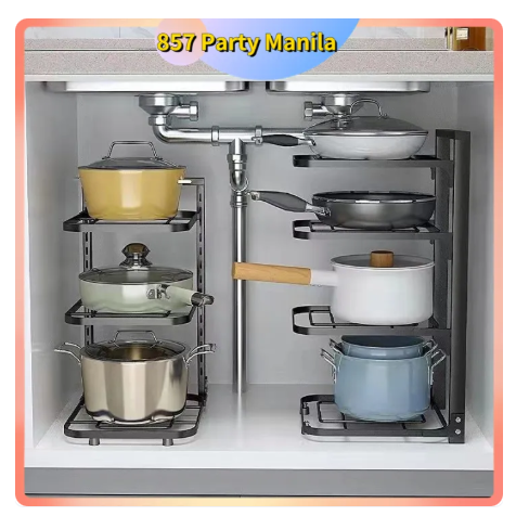 87% OFF Kitchen Rack 2/3/4 Layers Adjustable Multifunction Pot Shelving Kitchenware Storage Rack