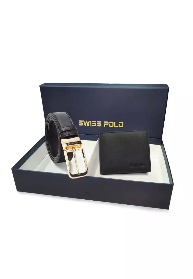 42% OFF Gift Set - Holeless Leather RFID Wallet + 40mm Pin Belt - Black
