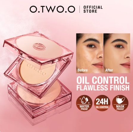 57% OFF O.TWO.O Face Waterproof Powder Compact Powder 24HR Oil Control Matte High-coverage Long-lasting Flawless Setting Powder Face Makeup Powder Foundation