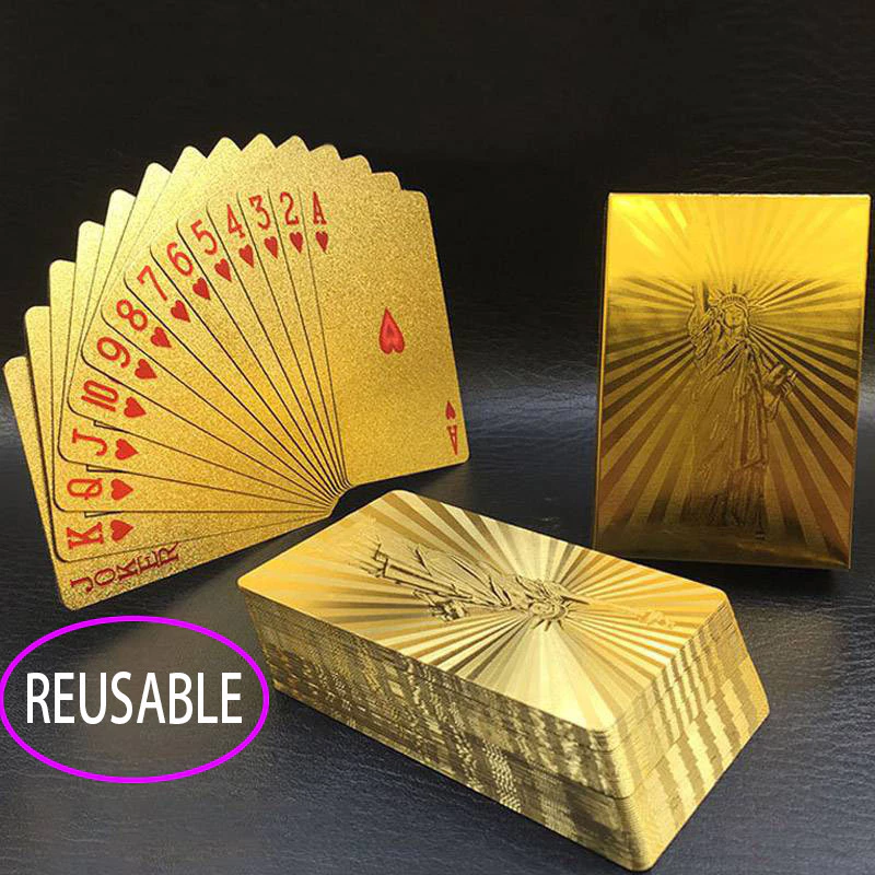 56% OFF 24k gold foil waterproof playing cards for poker and party games