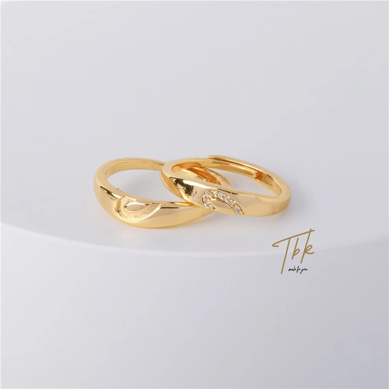 87% OFF TBK Couple Ring 18K Gold Promise Rings Jewelry Accessories Hypoallergenic 273R
