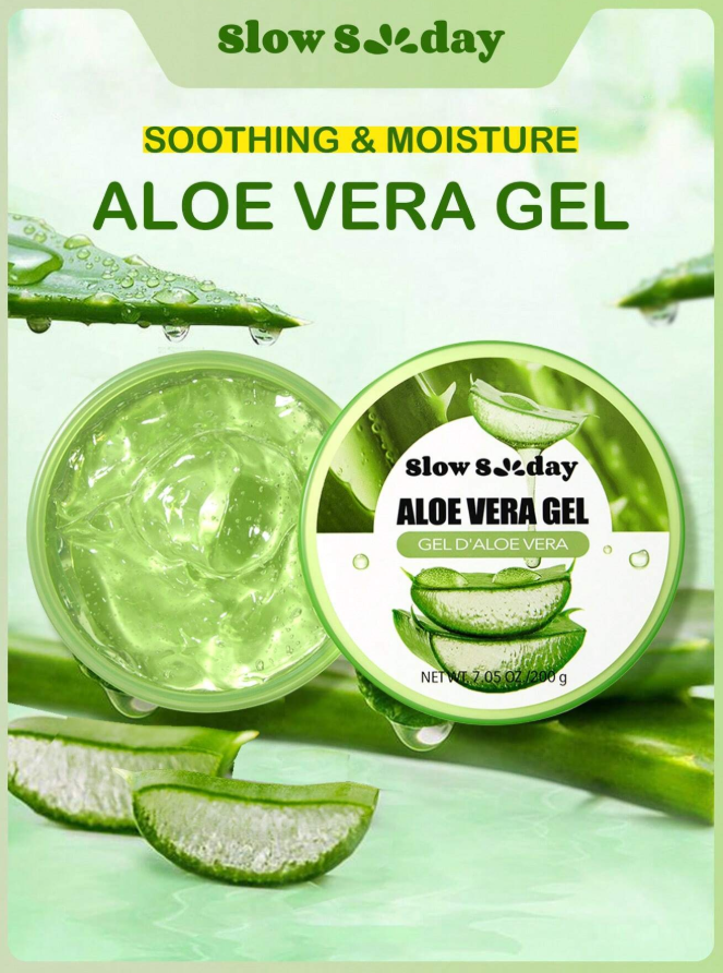 15% OFF Slow Sunday Aloe Vera Gel 200g, K Beauty, With Sodium Hyaluronate, Hydrating And Moisturizing, Fit For Face And Body Skin Care, After-Sun Soothing, Smooth Fine Line, Pore Minimizing, Perfect For Makeup Primer, Suitable For Summer, Y2K