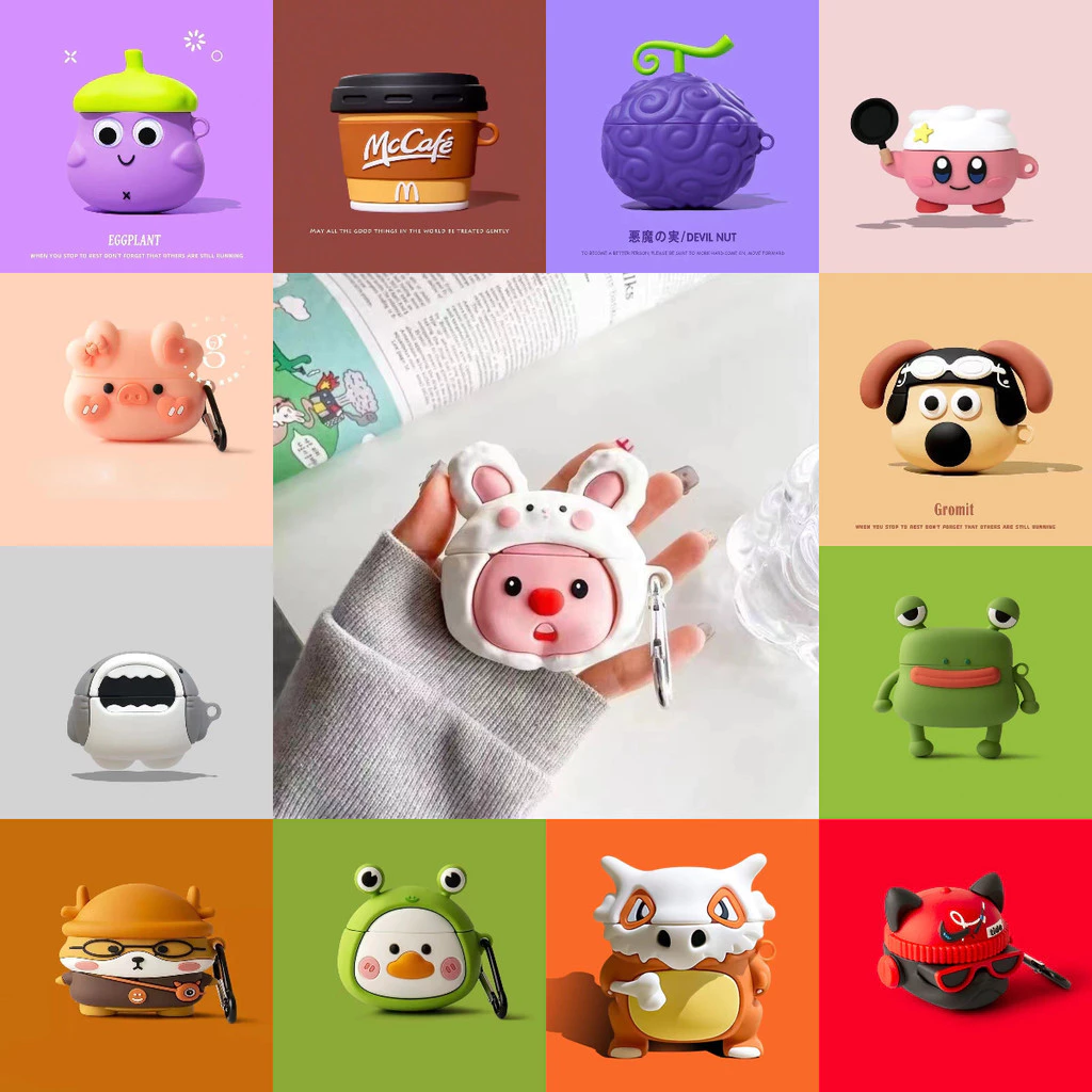 15% OFF GTC For Baseus Bowie WM01 WM02 Earphone Case New silicone rabbit cara eggplant protective case