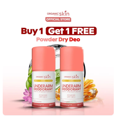 56% OFF Organic Skin Japan Intensive Whitening Underarm Powder Dry Deodorant Deo Roll on Set of 2