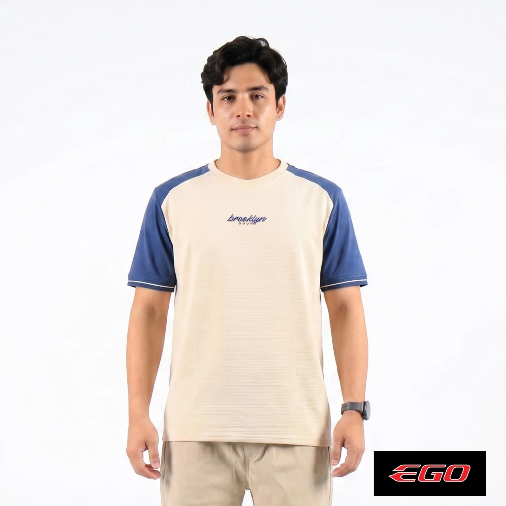 35% OFF Ego Round Neck Streaky Short Sleeves EMT02-3029 [Tshirt for men, T-Shirt, T Shirt]