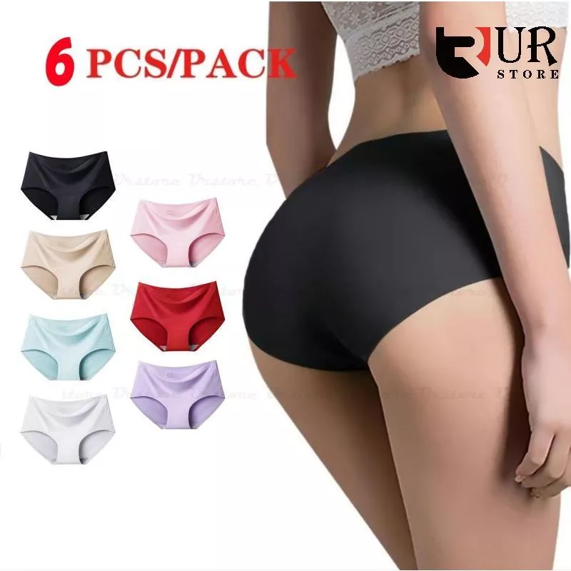 30% OFF 6Pcs Seamless M-XXL SIZE Plus Underwear Size Color Panties Breathable Mid Rise Sexy Plus Panty