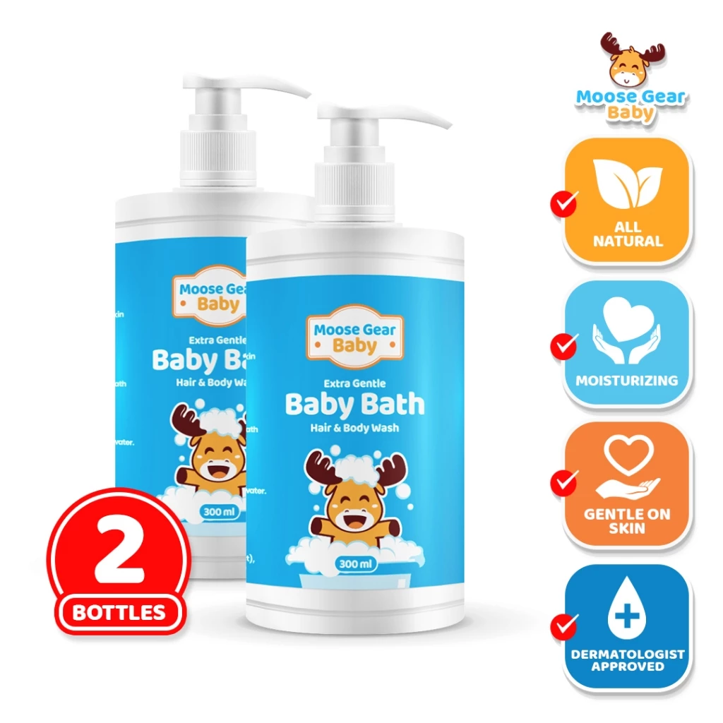 21% OFF Moose Gear Baby Bath Gel Hair & Body Wash 300ml 2SETS Soap & Shampoo Extra Gentle Care for All Skin