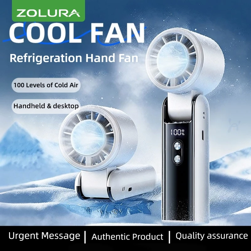 63% OFF ZOLURA Y37 6000mAh Turbo Coolihg Jet Mini Fan Rechargeable Handheld Portable Strong Wind High-Speed