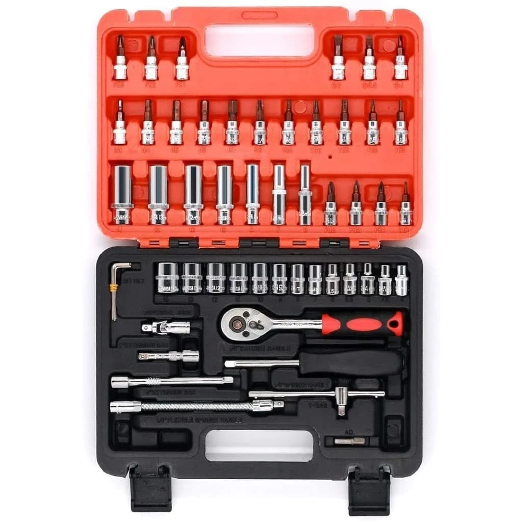 42% OFF 53Pcs. Tool Set Vehicle Multifunctional Wrenches Chrome Vanadium Steel Auto Car Repair Tool Box Set