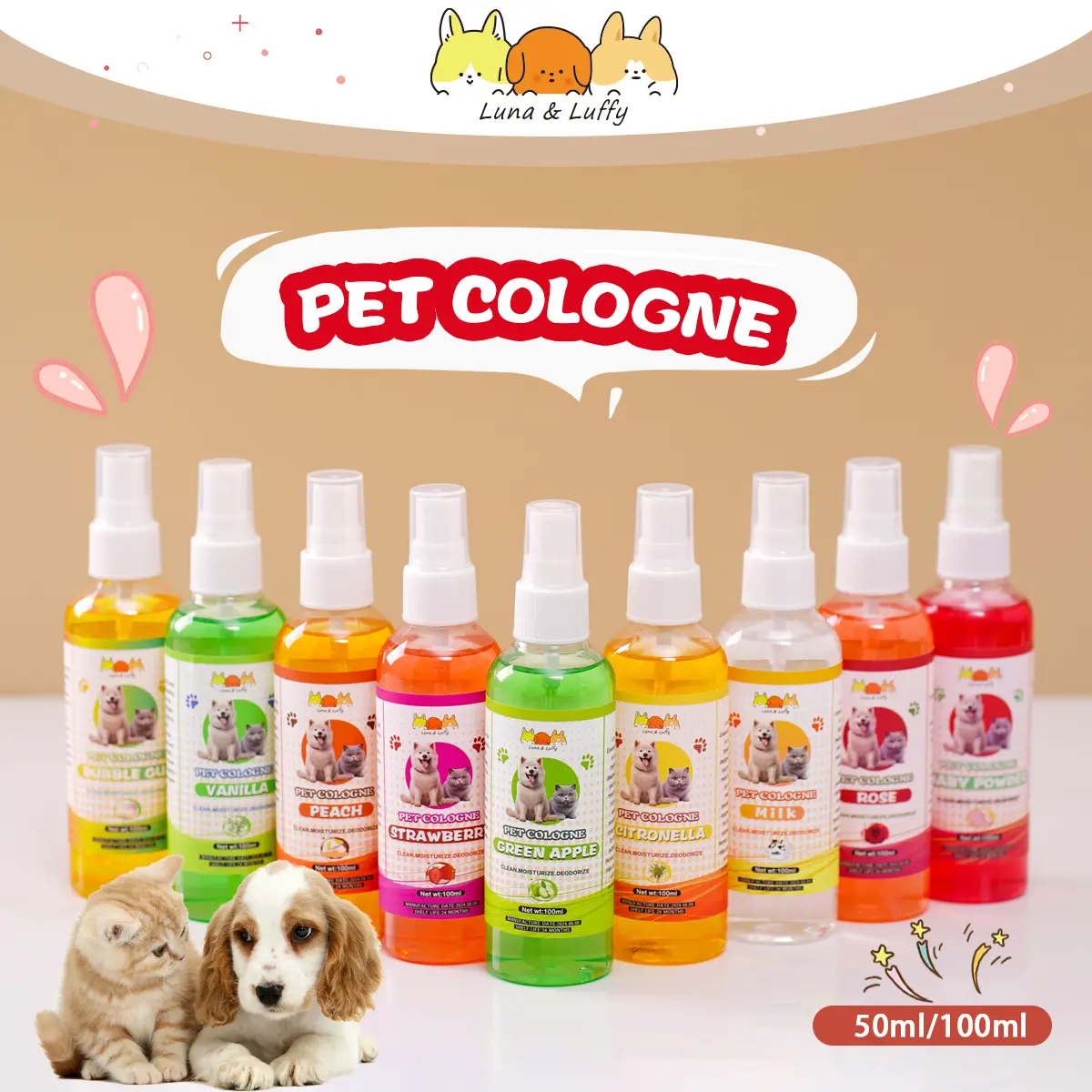 68% OFF Pet Colognes with Moisturizer Spray Fur Babies Odor Eliminator for Cat and Dog