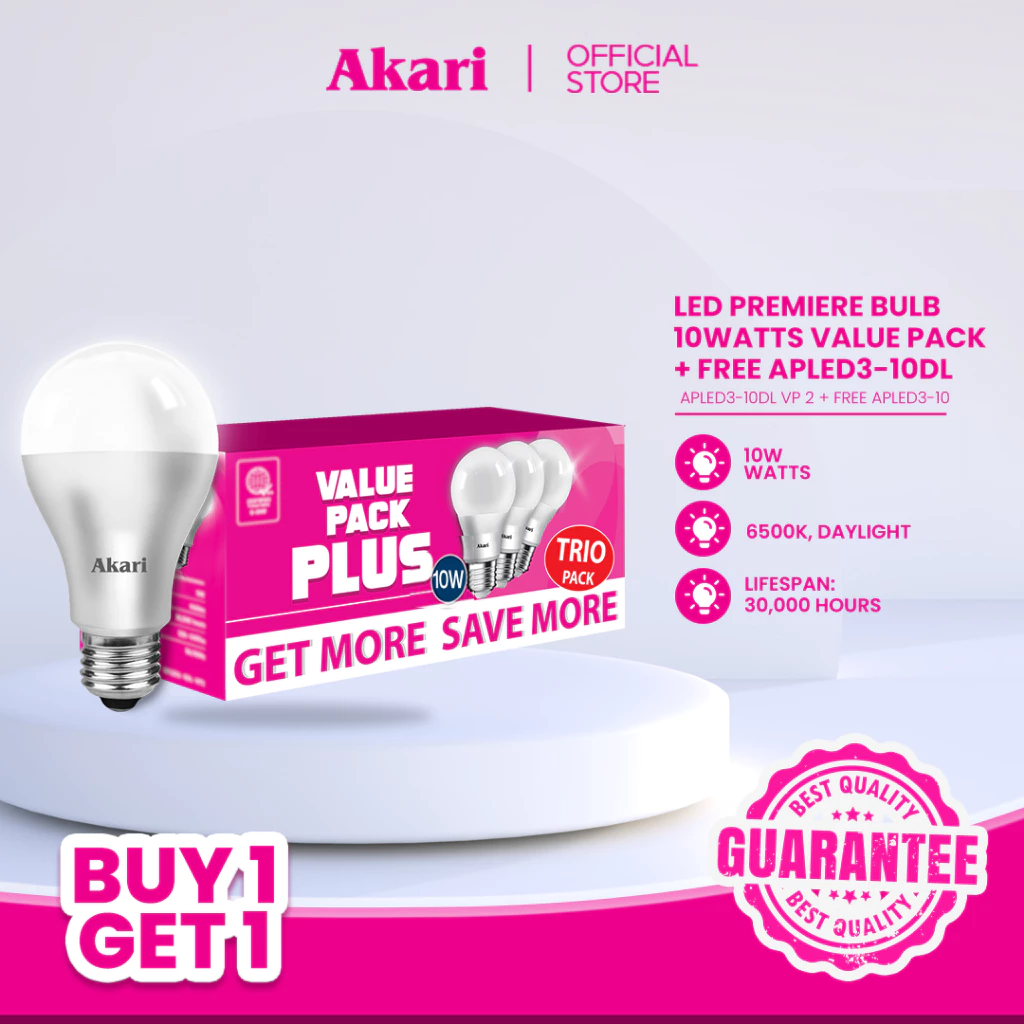 76% OFF Akari Value Pack Premiere LED Bulb E27 10W Daylight 4pcs (APLED3-10DL-VP2+)