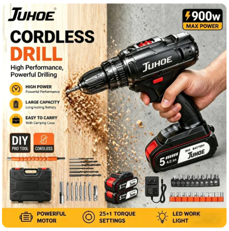 75% OFF Cordless Drill 499VF Heavy Duty Impact Drill Portable Electric ScrewdriverWith 32pcs Drill Bit Set