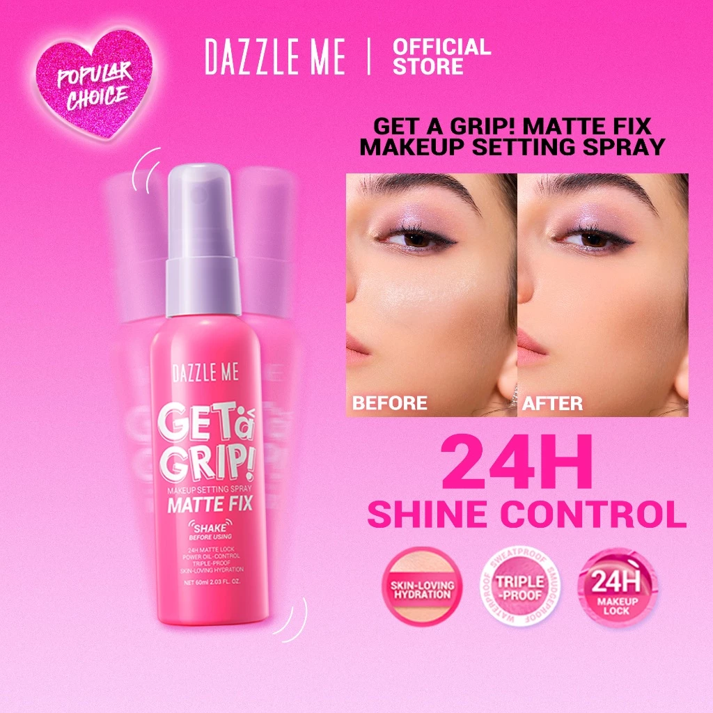 55% OFF MOST LOVED! | DAZZLE ME Get a Grip! Makeup Setting Spray Matte Fix 60ml | Long Lasting Facial Mist
