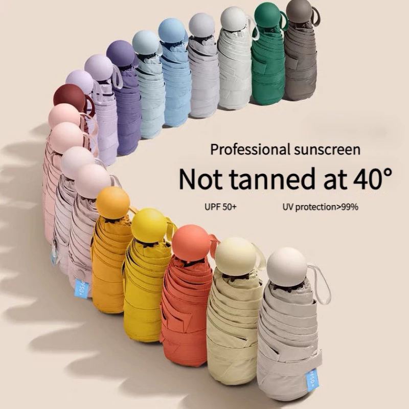 49% OFF LSJ Capsule Mini UV Umbrella Six-Folds small Umbrella Folding UV Protection(manual)