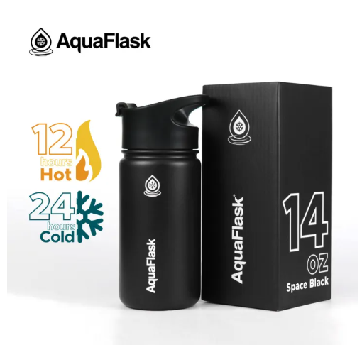 63% OFF AquaFlask (14oz/18oz/22oz/32oz/40oz) Wide mouth Vacuum Insulated Stainless Steel Drinking Water Bottle