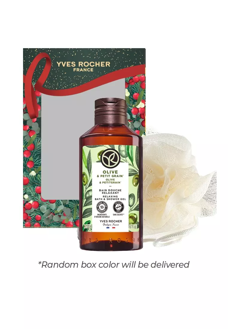 62% OFF  [HOLIDAY GIFT SETS] Gift Set Olive & Petitgrain Shower Gel 200ml with FREE Bath Mesh