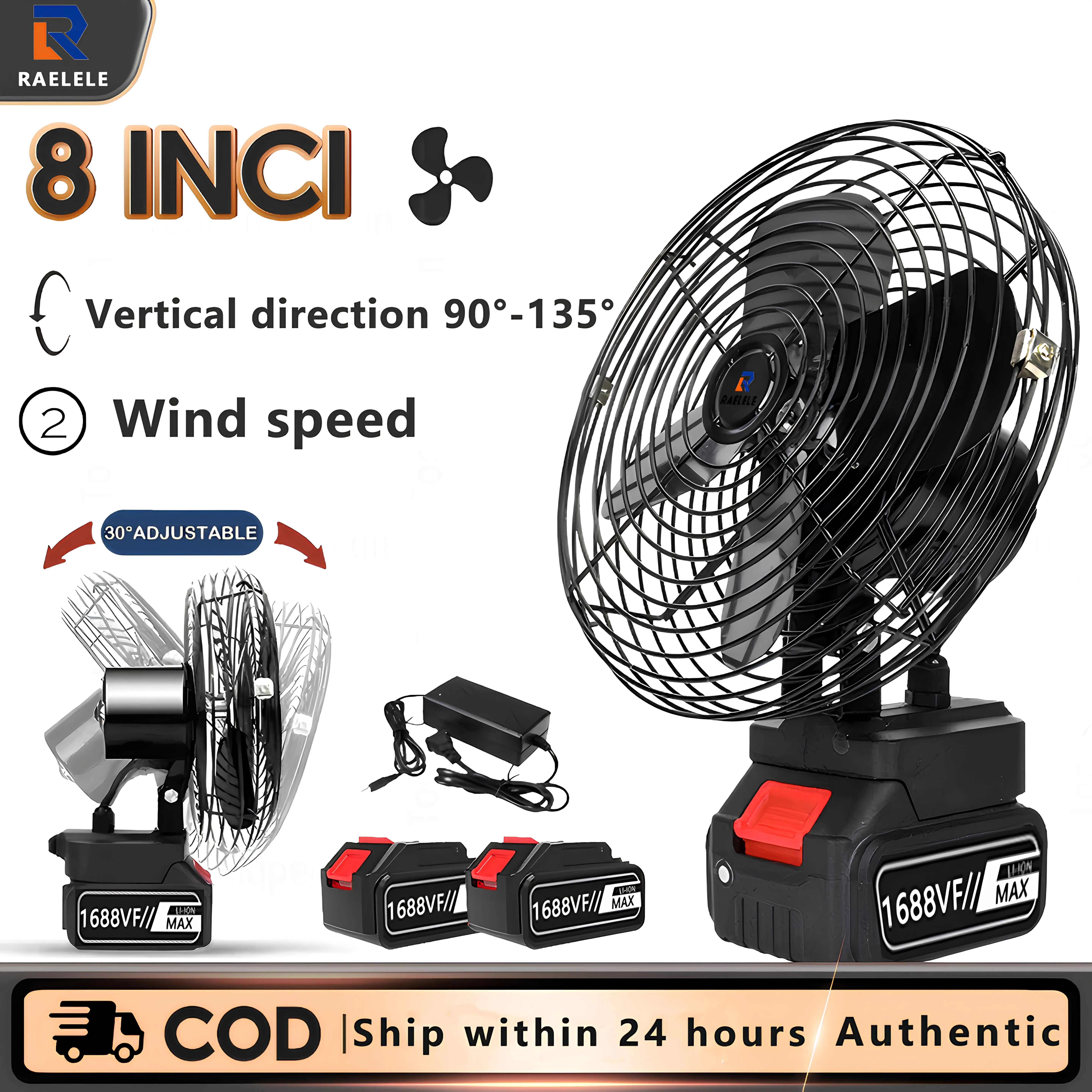 68% OFF Cordless Fan 8 inch Portable Fan Rechargeable Fan High Power Outdoor Desktop Cooling Fans Adjustable Cordless Fan
