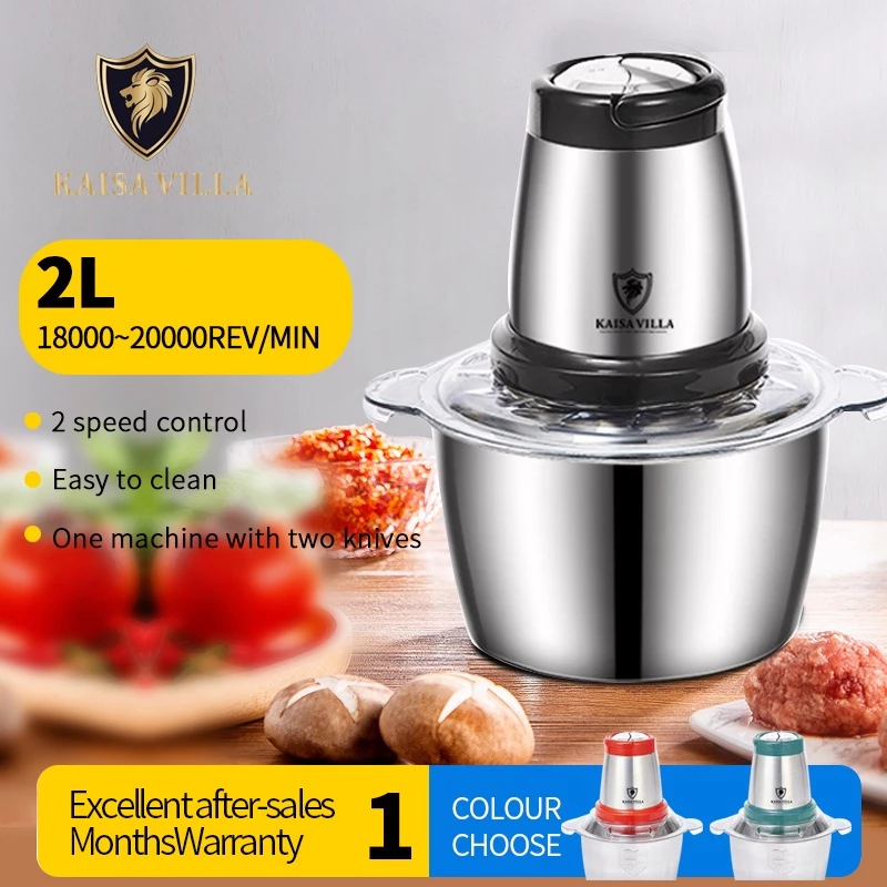 50% OFF Kaisa Villa meat grinder electric 2L food processor chopper and grinder blender meat grinder
