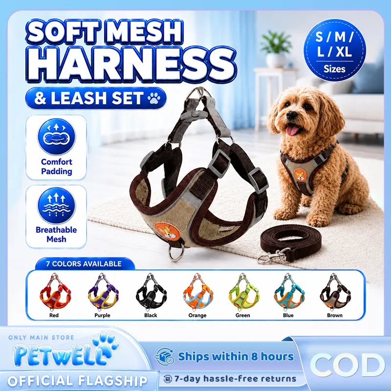 73% OFF PETWELL Pet Dog Deer Velvet Harness With Leash Pet  Adjustable Reflective Harness Vest Puppy Harness Vest for Dog Cat