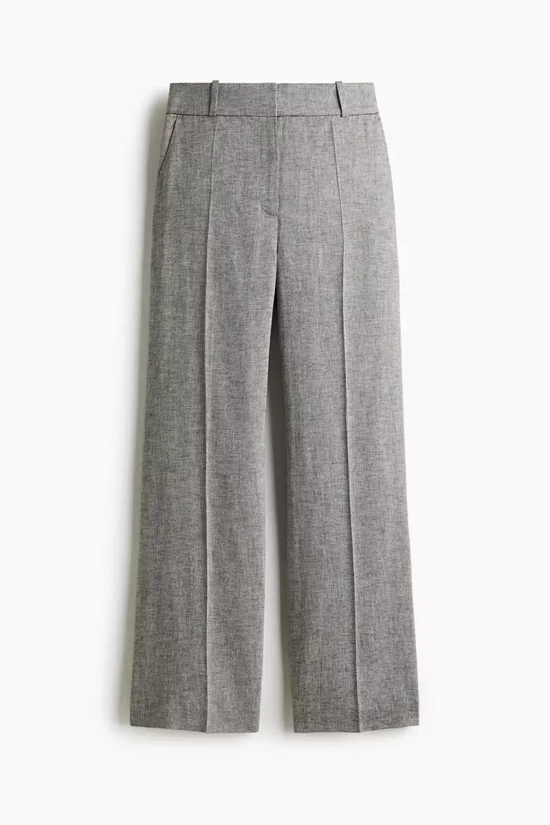 50% OFF H&M Tailored linen-blend trousers