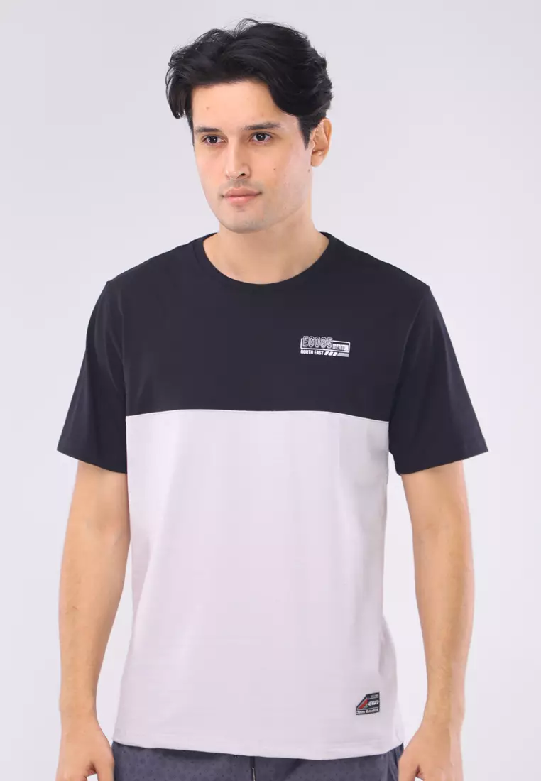 62% OFF Round Neck Streaky Short Sleeves