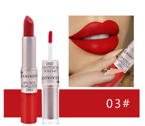 50% OFF Double Head Matte Lipstick Liquid Set 2 in 1 Lipstick Waterproof Long Lasting Silk Velvet Lip Tint Stick Rouge Red Lip Stick Gloss Liptint Makeup
