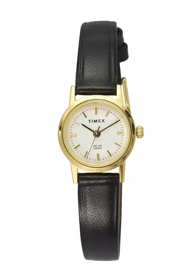 40% OFF Timex AB Series Black Leather Womens Watch TW00B300E CLASSICS