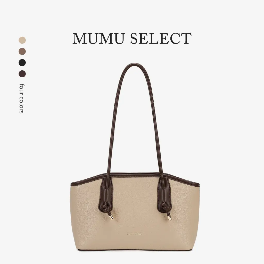 70% OFF【Mumu Select】 M335 Quality PU Leather Women's Kili Kili Shoulder Bag for Office Minimalist Plain Design 28cm x 18cm x 9cm